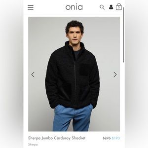 Onia Sherpa jumbo corduroy Shacket black